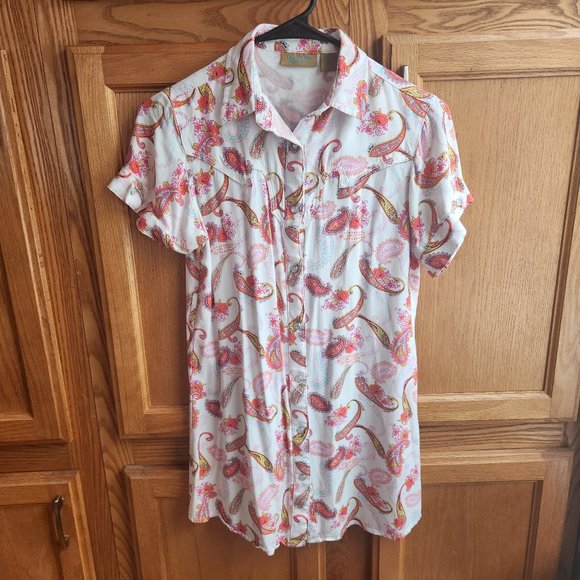 Wrangler Girl's Western Short Sleeve Button Down Shirt Size XL - Picture 1 of 8